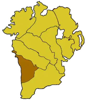 Ligging van het bisdom binnen het aartsbisdom Armagh