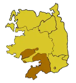Ligging van het bisdom binnen het aartsbisdom Tuam