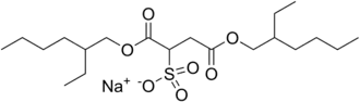 Structuurformule van natriumdioctylsulfosuccinaat