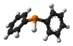 Molecuulmodel van difenylfosfine