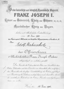 Diploma uit 1912