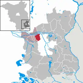 Kaart van Dissen-Striesow