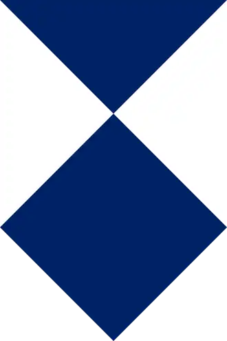 Het embleem van de Haagse conventie voor de bescherming van cultuurgoederen bij gewapende conflicten