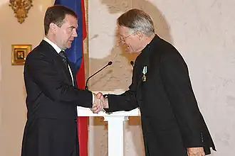 Peter Stein en Dmitry Medvedev in 2008