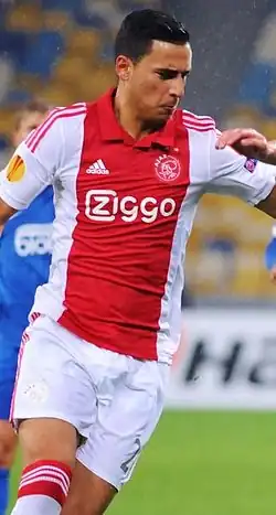 El Ghazi tijdens Dnjepr–Ajax (1–0), 12 maart 2015.