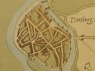 Doesburg, ca 1560 door Jacob van Deventer