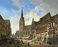 De Marktkerk op een olieverfschilderij (1832)
