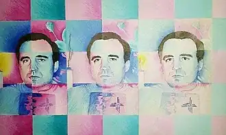 Schilderij ter herdenking van priester Diana