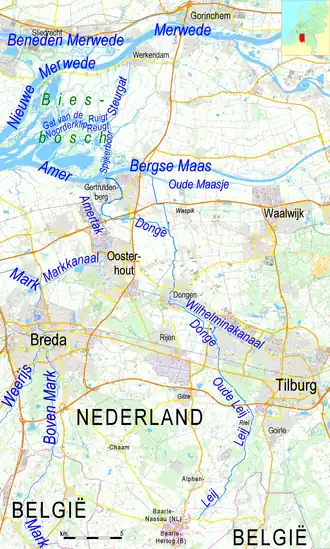 Donge met bovenloop Leij