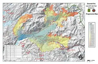 Kaart van de voortgang van 2 tot en met 29 augustus 2018