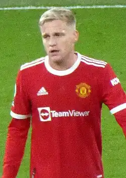 Van de Beek in 2021 als speler van Manchester United