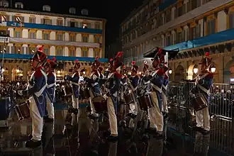 Tamboers in soldatenkostuum in 2018