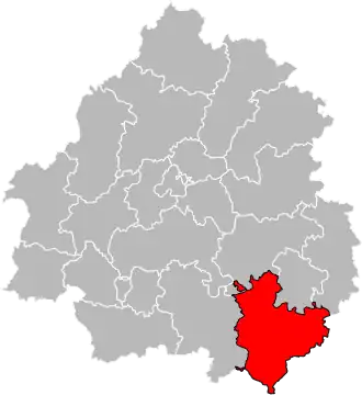 Locatie van het kanton