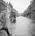 Het Bagijnhof tijdens de watersnood in 1953.