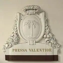 Palmboom groeiend onder druk (afkomstig uit de Waalse kerk)