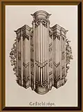 Prent van het orgel gebouwd door Vitus Wiegleb, 1733