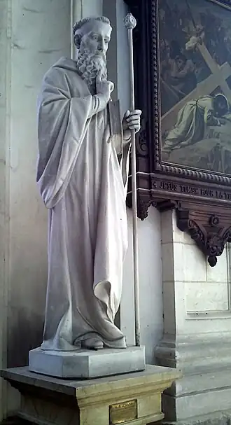 Beeld van Sint-Maurontius van Dowaai in de Sint-Pietersstiftkerk