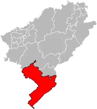 Locatie van het kanton