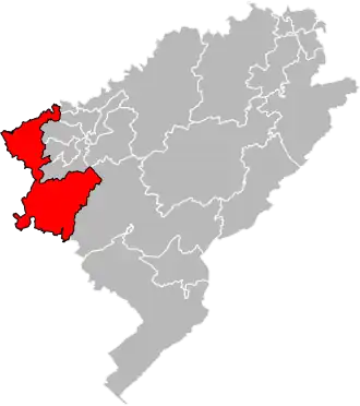 Locatie van het kanton