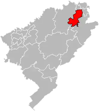 Locatie van het kanton