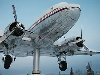 De DC-3 windwijzer van Whitehorse International Airport