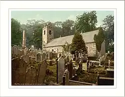 Oude foto van de Old Kirk Braddan