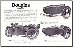 Douglas produceerde ook enige tijd zijspannen. Deze brochure dateert uit 1932.