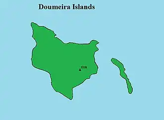 Kaart van Doumeira-eilanden