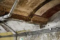 Een groef van een verwijderde scheidingswand