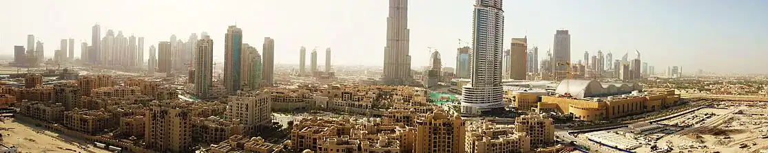 Panoramafoto van Downtown Dubai (2009)