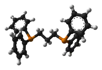 Molecuulmodel van 1,3-bis(difenylfosfino)propaan