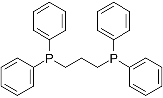 Structuurformule van 1,3-bis(difenylfosfino)propaan