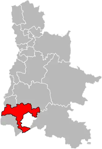 Locatie van het kanton