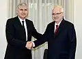 Čović (links) met de Kroatische oud-president Ivo Josipović.