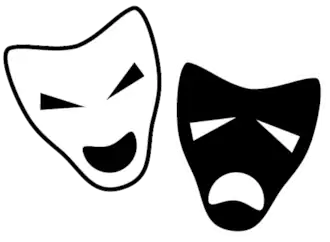 Maskers van de muzen van komedie en drama