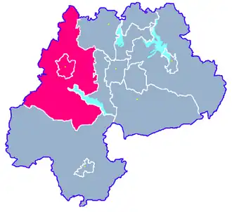 Ligging van de gemeente binnen de powiat