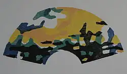 Angenelle Thijssen: Waaierprent "Dreamland". 1992. 40 x 55&nbsp;cm.