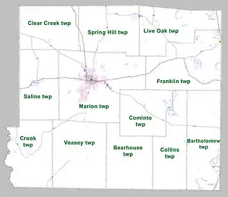 Kaart van Drew County