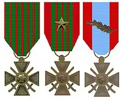 Drie Franse oorlogskruisen