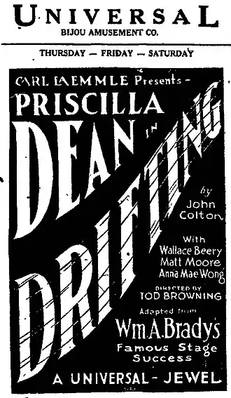 Advertentie voor Drifting