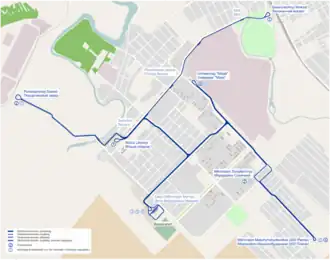 Netwerkkaart van de Tram van Droezjkivka