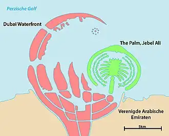 Kaart van Palm Jebel Ali