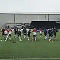 Dundalk F.C. tijdens een warming up in 2019.