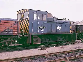 De Class 06 in de wagonwerkplaats in Dunfermline in 1975