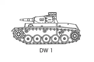 Technische tekening van de DW I