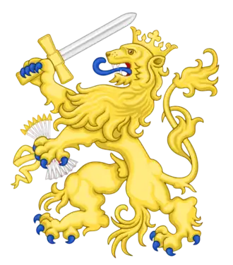 Nederlands leeuw die gebruikt word op de wapenschilden van het land Nederlands.