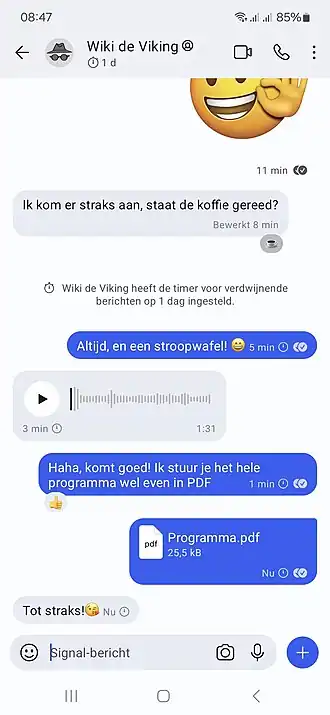 Signal draaiend op Android