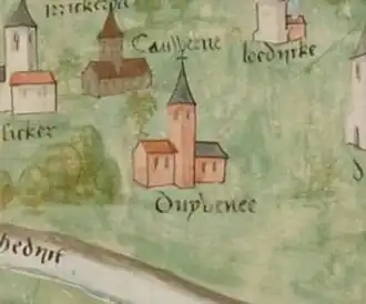 Duvenee op de Scheldekaart (circa 1500)