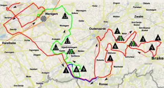 Routekaart van de Dwars door Vlaanderen 2016