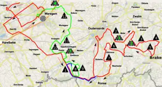 Routekaart van de Dwars door Vlaanderen 2017